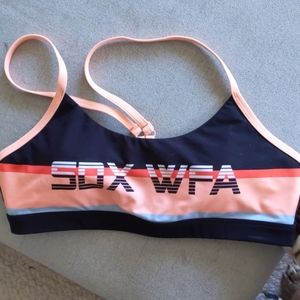 Sarah's day white fox collaboration sports bra
